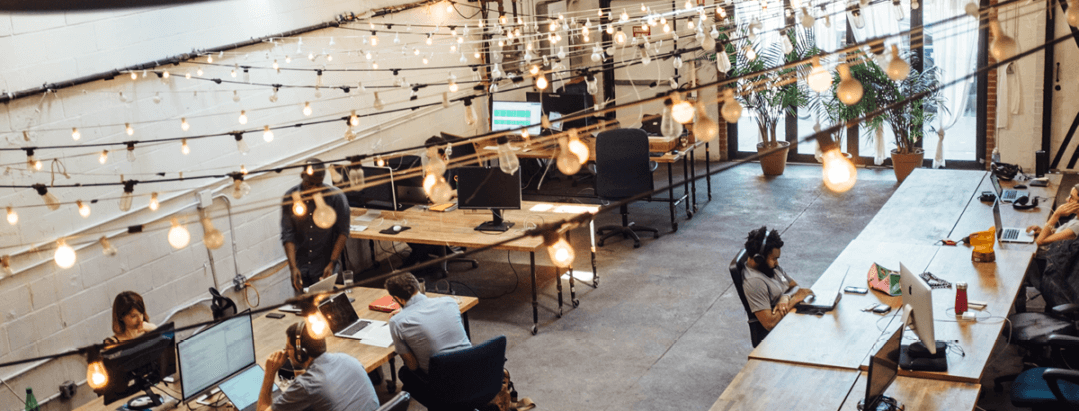 small business working in collaborative space
