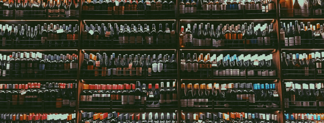 bar wall of alcohol bottles