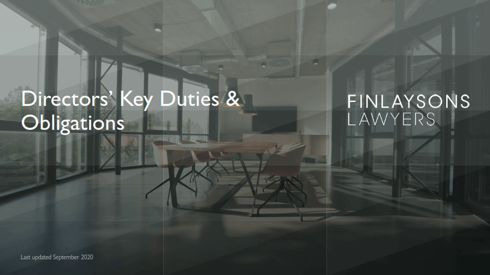 The Directors Handbook Guide by Finlaysons Lawyers